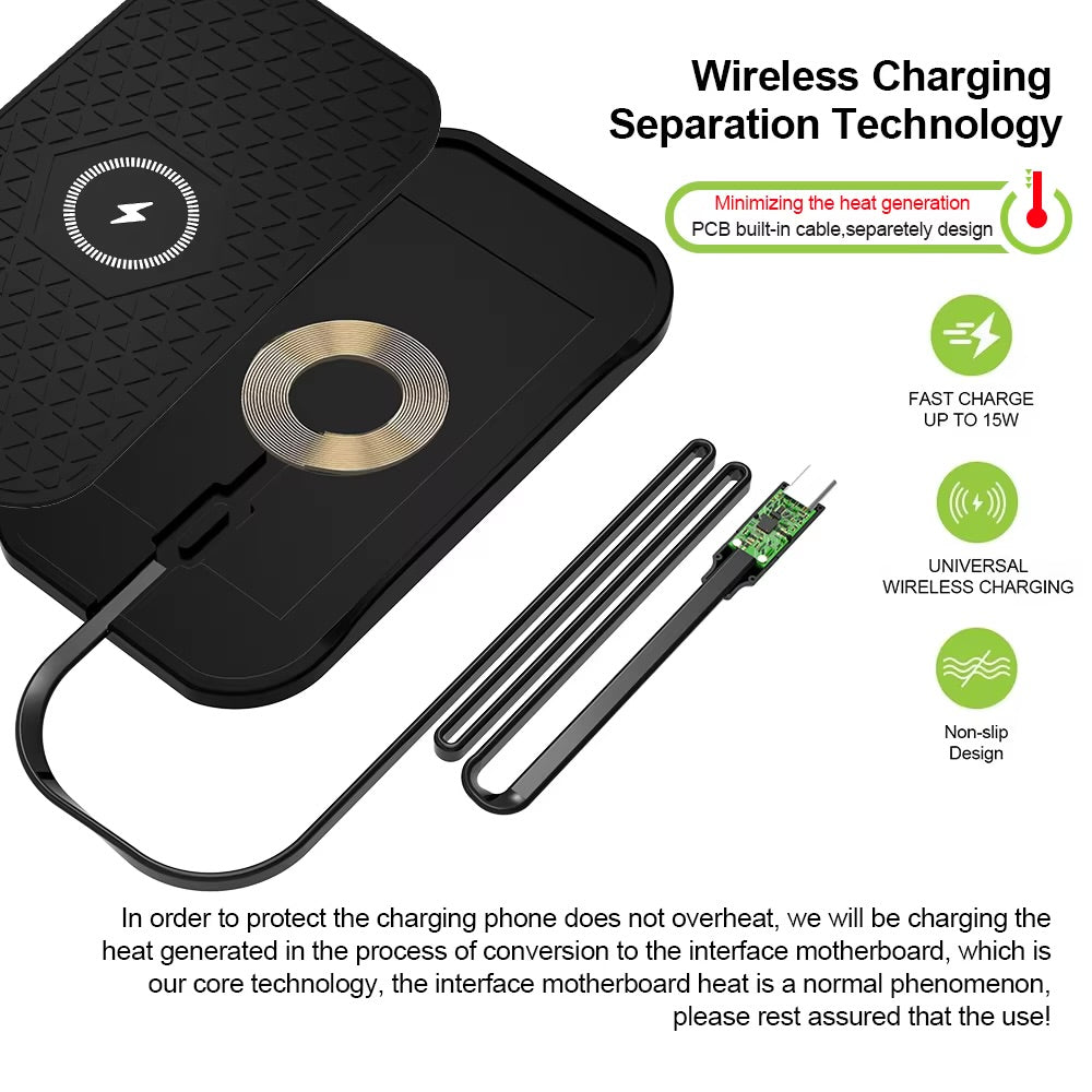 🔋 Silicone Car Wireless Fast Charger – Non-Slip Pad

Keep your phone charged while you drive! 🚗📱